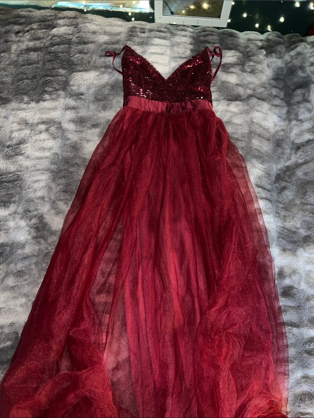 Girls' Sparkle Tulle Dress - Red